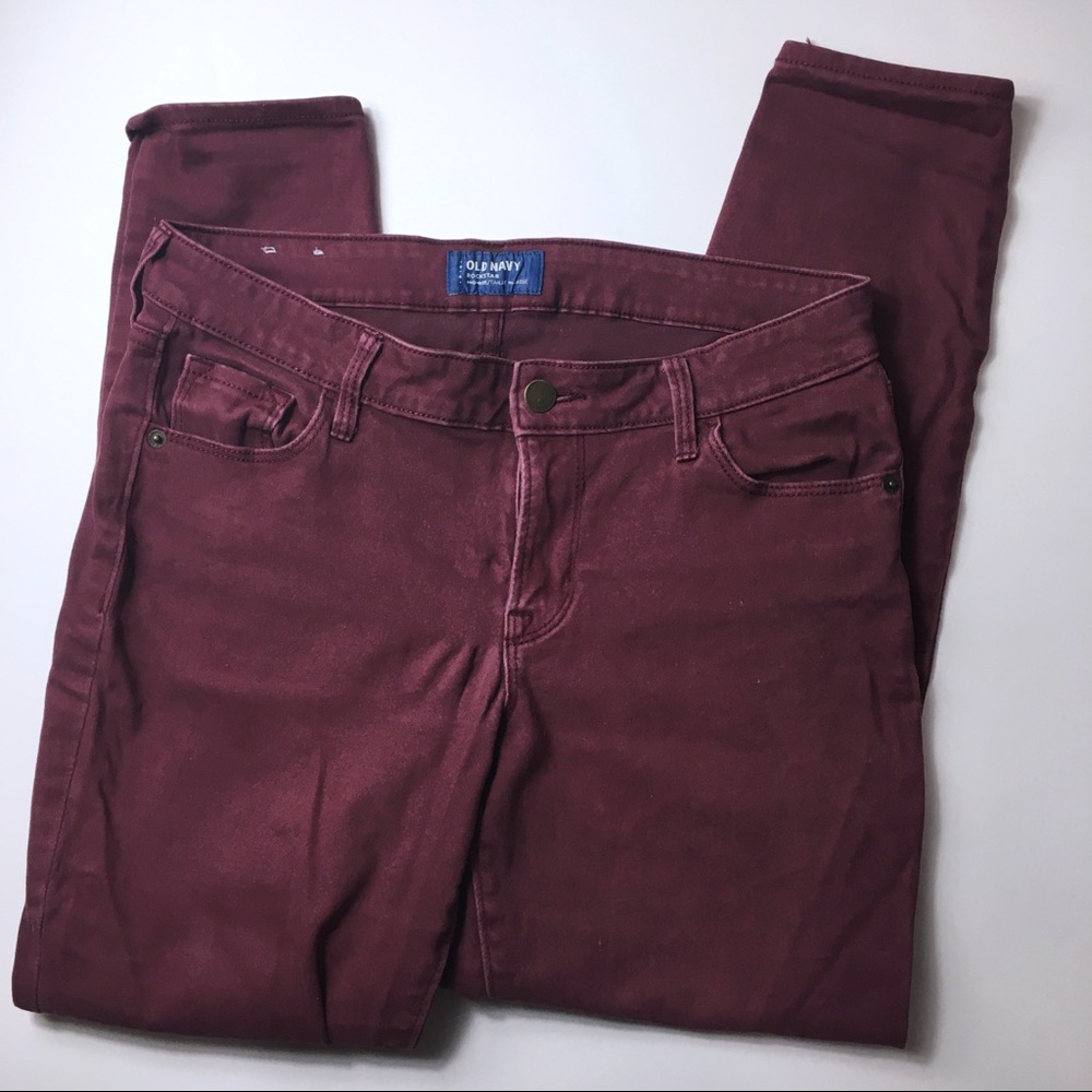 Old Navy Maroon Rockstar Skinny Jeans, 6